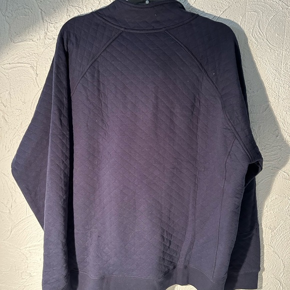 EDDIE BAUER  Long-Sleeve Quilted 1/4 Snap Shirt Navy-Blue Size XL New with Tags - Picture 2 of 4